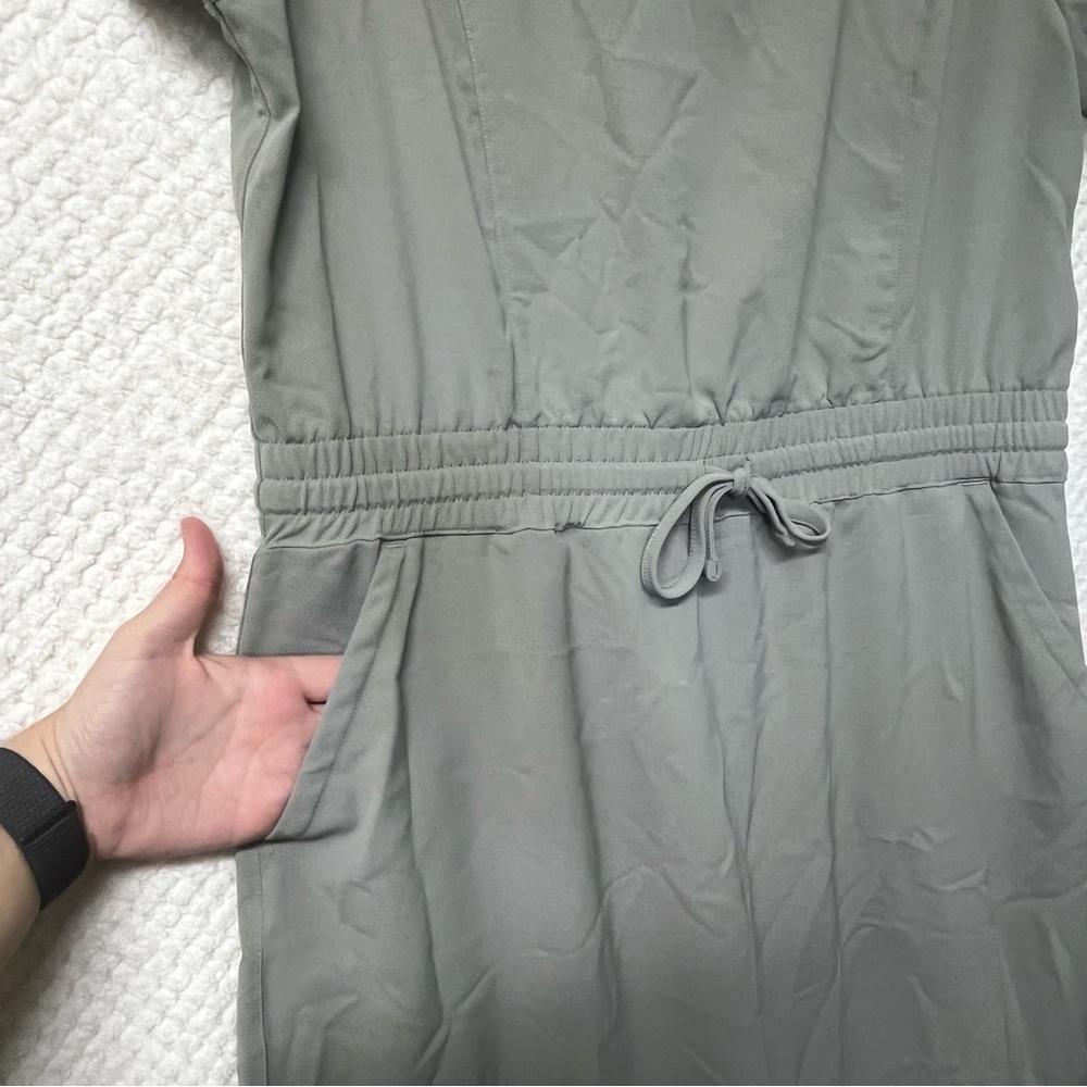 32 Degrees Light Gray Mini Dress Adjustable Tie Waist Casual Scoop Neck Medium - Picture 5 of 8
